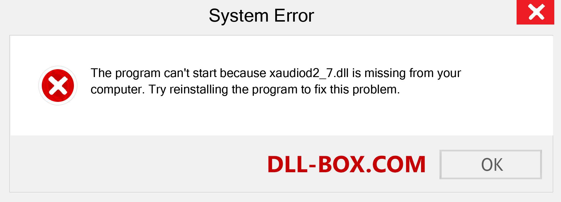  xaudiod2_7.dll file is missing?. Download for Windows 7, 8, 10 - Fix  xaudiod2_7 dll Missing Error on Windows, photos, images